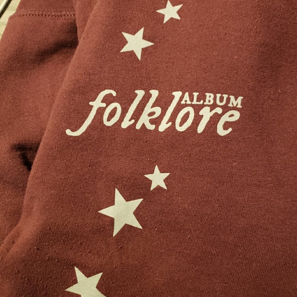 Taylor Swift “Stars Around My Scars” Crewneck Sweatshirt Maroon Folklore Album M